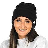 David & Young Sustainable Recycled Fashion Beanie - Unisex Cozy Fashion Hat Made from 100% Recycled Yarn Black