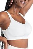 SHAPERMINT Bras for Women No Underwire - Seamless Bras for Women, Wireless Bra, Adjustable Seamless Bra, Plus Sizes White