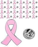 25/50/100/200 pieces pink ribbon pins breast cancer awareness enamel lapel pin for Women Breast Cancer Awareness Brooch pins Charity Public Social Event badge bulk (25)