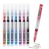 NOTEFUL Liquid Ink Rollerball Pens, Multi colored 0.7mm Medium Point Tip, Rolling pen for Drawing, Coloring, Journaling, Smooth Writing, School & Office Supplies (8 Pcs)
