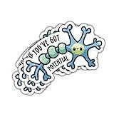 3Pcs You've Got Potential Sticker Cute Neuron Psychology Gift Stickers Neuroscience Brain Funny Meme Science Medical You ve Got Potential Biology Decal for Laptop Bottle Car Hard Hat 3" (Y1)