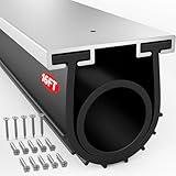 Jin&Bao Garage Door Bottom Seal with Pre-drilled Aluminum Track Retainer Base Kit, Heavy Duty U+O Ring Combination Weather Stripping Seals (16FT)