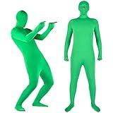 Andoer Full Body Photography Chromakey Green Suit Unisex Adult Green Bodysuit Stretch Costume for Photo Video Special Effect Festival Cosplay Carnival, 170cm/67in Height