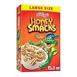 Honey Smacks Breakfast Cereal, Made with Whole Grain, Kids Snacks, Large Size, Original, 15.3oz Box (1 Box)