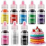 Gel Food Coloring Set - 8 Colors Concentrated Gel Based Food Color Food Grade Dye Flavorless Vibrant Edible Food Coloring for Cake Cookie Decorating Easter Egg Icing Fondant Baking Macaron - 6g/Bottle