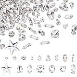 CRAFTYMELODY 410Pcs 16 Styles Sew on Glass Faceted Rhinestone Decorations for Sew Mixed Shape Flatback with Stainless Steel Prong Settings Garments Accessories for Jewelry Making Clothes Shoes