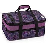 VP Home Double Casserole Insulated Travel Food Containers Carry Bag - Henna Tattoo Design for Trip Birthday Party, Mother's Day, Grocery Store, Supermarket, Outdoor Picnic, and More - Lunch Bag