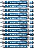 ExpressDesigns™ - Soft Touch Custom Pens with Stylus Personalized Metal Printed Name Pens - Black Ink - Imprinted Message of Choice - 12 pcs/pack (Aqua)