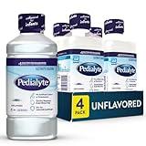 Pedialyte Electrolyte Drink, Hydration Drinks for Kids & Adults, Unflavored, 1 Liter, Pack of 4