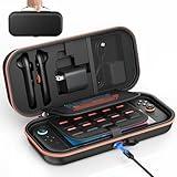 [Charge inside] Auarte Carrying Case for Nintendo Switch 2 2025 / Switch OLED / Switch with Adapter and Joy-Con Storage, Travel Case for Switch 2 Console with 22 Game Card Storage for Atari 2600 Games