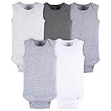 Gerber Unisex Baby Multi-Pack Sleeveless Onesies Bodysuit Grey Heather 12 Months