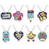 24 Pcs Student Incentives Dog Tags Necklace Reading Prizes with Metal Beaded Chains Motivational Dog Tags Education Awards Assortment for Students Rewards