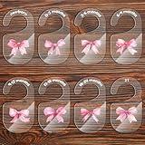 JarThenaAMCS Acrylic Pink Bow Baby Closet Size Dividers 8Pcs Coquette Clear Newborn Hanging Clothes Dividers Baby Closet Organizers Thicken Baby Wardrobe Gift for Home Nursery Girl Birthday
