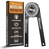 Precision Peak Aluminum Miter Protractor | 7-Inch Rust-Resistant Angle Finder with Precision Laser-Engraved Scales, Ideal Protractor and Miter Gauge for wood working and other Applications