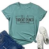 BLACKOO Women Funny Tshirts Graphic Cute Tees Light Green Large