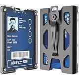 GOVO T4 Badge Holder/Wallet - Durable Polycarbonate ID/Credit Holder with Metal Clip and 4 Cards Slot (Holds 1to 4 Cards) Black