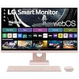LG 27SR5BF-P 27-inch FHD (1920x1080) Smart Monitor with Streaming TV, webOS, Wireless Keyboard, Mouse, HDR10, IPS Display, webOS, Speaker, ThinQ App, Remote Control, Pink