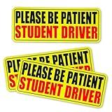 3pcs Student Drive Magnet for Car, Please Be Patient Student Driver, New Drivers Sticker, Reusable Magnetic Reflective Rookie Driver Bumper Sticker