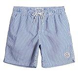maamgic Mens Swim Trunks Quick Dry Swim Shorts with Mesh Lining Funny Swimwear Bathing Suits 7inch Blue Striped Large