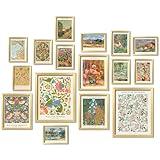 ANERZA 16 PCS Vintage Eclectic Wall Art Decor, William Morris Wall Prints for Bedroom, Posters for Room Aesthetic, Wall Collage Kit Pictures for Living Room, Colorful Dorm Gallery Home Decor