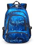 BLUEFAIRY Kids Backpack for Boys School Bookbags for Elementary Primary Middle School Bags Book Bags for Teens Adolescentes for Childs Back to School Gifts Mochilas para Niños Aged 8-10 Star Blue