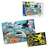 The Learning Journey Puzzle Doubles Glow in The Dark - Sea Life - 100 Piece Glow in The Dark Preschool Puzzle (3 x 2 feet) - Educational Gifts for Boys & Girls Ages 3 and Up, Model Number: 115220