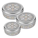 KSJONE Meenakari Designer 3PC Stainless Steel Food Storage Containers with Lids Leakproof, Meal Prep Container Airtight, Kimchi Containers Nestable, Freezer Safe (1100ml, 1700ml & 2300ml)