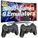 Wireless Retro Game Console, Plug & Play Video TV Game Stick with 20000+ Games Built-in, 9 Emulators, 4K HDMI Nostalgia Stick Game for TV, Dual 2.4G Wireless Controllers, 64G