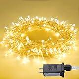 JMEXSUSS Connectable Warm White String Lights Indoor Bedroom, 8 Modes Christmas String Light Plug in Classroom Lights, 33ft 100 LED Fairy Twinkle Light Outdoor for Classroom Christmas Tree Decor