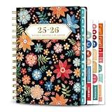 Ymumuda 2025-2026 Planner, 12-Month Daily Weekly Monthly Planner from JUL.2025 to JUN.2026, 8.4" X 6", Spiral Notebook with Stickers, Elastic Closure, Inner Pocket for Office School Supplies