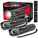 GearLight LED Flashlights - Mini Camping Flashlights with High Lumens, 5 Modes, Zoomable Beam - Bright and Versatile Flash Light for Outdoor and Home Use - S1000-2 Pack, (Batteries Not Included)