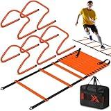Speed and Agility Training Equipment: 5 Adjustable Agility Hurdles. 20ft Agility Ladder, Soccer Training Equipment Set for Youth Adults