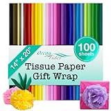 Ocean Tides Gift Wrapping Assorted Tissue Paper Bulk - Wrapping Paper for Crafts, Birthdays, Holidays, & Special Event - Colored Tissue Paper for Gift Bags & Decorations - 100 Sheets (14 x 20 inches)