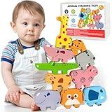 Montessori Toys for 1 2 3 4 Year Old Boys Girls, Toddler Toys Age 2-4, 1 2 3 4 Year Old Girl Boy Birthday Gifts, 10 pack Wooden Animal Blocks Sorting & Stacking Education Toddler Puzzles Toy