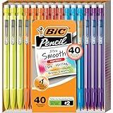 BIC Xtra-Smooth Mechanical Pencils with Erasers, Bright Edition Medium Point (0.7mm), 40-Count Pack, Bulk Mechanical Pencils for School or Office Supplies