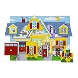 Melissa & Doug Around the House Sound Puzzle - Wooden Peg Puzzle with Light-Activated Sound Effects (8 pcs) Chunky Puzzles, Wooden Knob Puzzles For Toddlers Ages 2+