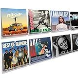 upsimples 8 Pack Vinyl Record Wall Mount Shelves, 12" Vinyl Holder for Album Record Storage & Display, Clear Acrylic Floating Shelves for Wall Decor, Kids Bookshelf, Magazine Rack, Picture Ledge