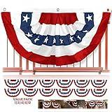 Anley US National Pleated Fan Flag, 3x6 Feet American Bunting Flags Patriotic Stars & Stripes - Sharp Color and Fade Resistant - Canvas Header and Brass Grommets - United States 3 x 6 Feet Half Fan Banner