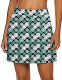 Ekouaer Active Sports Tight Quick Dry Casual Anytime Everyday Athletic Skirt Skort with Boyshort Green Flower
