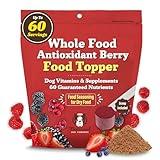 Natural Dog Company Dog Food Topper, Antioxidant Berry Vitamins & Superfood Meal Topper Supplement, Holistic Nutrition, Dog Food Seasoning, Immune Support, All Breeds, Ages, & Sizes of Dogs, 8oz Bag