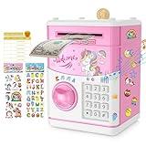 JUNEU Unicorn Piggy Bank for Kids, Gifts for 5 6 7 8 9 10 Year Old Girls, Kids Electronic Piggy Bank, Girls Birthday Gifts, Toys for Girl Boys, Kids Money Saving Bank