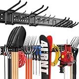 ZICANYCO Garage Tool Organizer Wall Mount 48 inches with 10 Adjustable Heavy-Duty Hooks, Garage Organization, Garden Tool Storage Rack for Garage, Yard, and Shed, Holds Up to 400 lbs