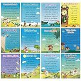Dunzoom 12 Pcs Nursery Rhyme Posters Educational Preschool Posters Nursery Rhyme Bulletin Board Set School Wall Chart Poster Classroom Wall Art Decor for Kids Toddler Homeschool Classroom Decorations