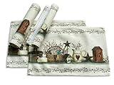 EZ.enjoy Set of 4 Placemats Country Stars Rectangle 18 X 13 Inch Table Setting Decor for Garden Farmhouse Wedding Party Holiday Dinner Home Decoration Everyday Cotton Linen