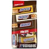 SNICKERS Original, Almond and Crunchy Peanut Butter Fun Size Football Chocolate Bars Variety Pack, Party Size, 24.02 Candy Bag