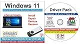 9th & Vine Compatible with Windows 11 Home, Professional, Education, Workstation 64 Bit Repair, Install, Recover & Restore USB Flash Drive- For UEFI Bios & Drivers Pack Software