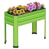 PROXRACER Raised Garden Bed with Detachable Legs Elevated Metal Planter Box for Growing Fresh Herbs Vegetables Flowers Succulents&Other Plants for Outdoor Backyard Patio Deck Balcony Green