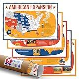 Quarterhouse 5 Poster American Expansion in US History Set, Social Studies Classroom Learning Materials for K-12 Students and Teachers, 12 x 18 Inches
