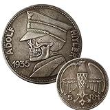 1 Historical 5 Reichsmark Nazi Era Coin Deutsches Reich Mark German Empire, Historical Study Artifact for WWII Education, Holocaust Remembrance