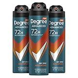 Degree Men Advanced Antiperspirant Deodorant Dry Spray Adventure 72-Hour Sweat and Odor Protection Deodorant For Men With MotionSense Technology, 3.8 Ounce (Pack of 3)